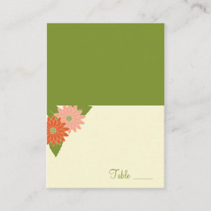Chrysanthemum Folded Place Card - Pink/Yellow