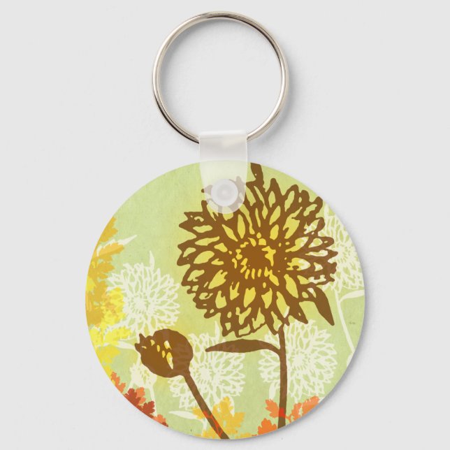 Chrysanthemum Graphic Key Ring (Front)