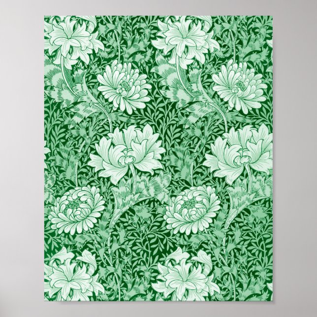 Chrysanthemum Green, William Morris Poster (Front)
