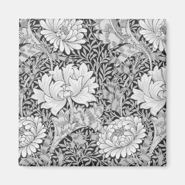 Chrysanthemum Grey, William Morris Magnet (Front)