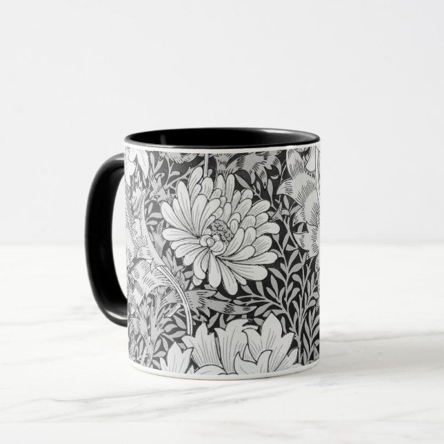 Chrysanthemum Grey, William Morris Mug (Front Left)