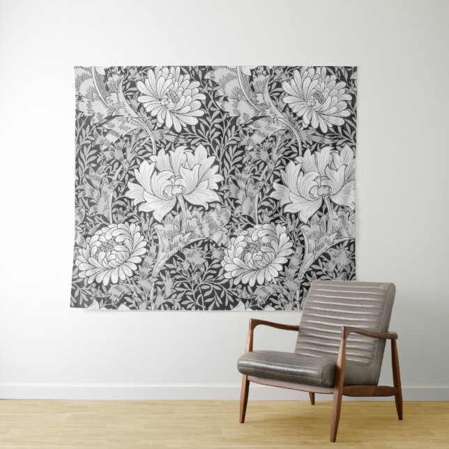 Chrysanthemum Grey, William Morris Tapestry (In Situ (Horizontal))