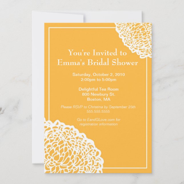 Chrysanthemum Invitation - Gold (Front)