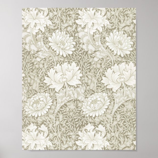 Chrysanthemum Ivory, William Morris Poster (Front)