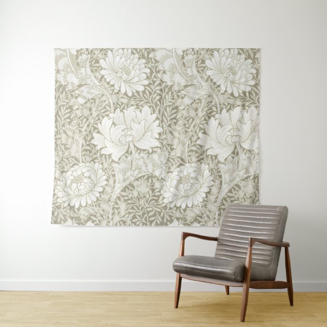 Chrysanthemum Ivory, William Morris Tapestry (In Situ (Horizontal))