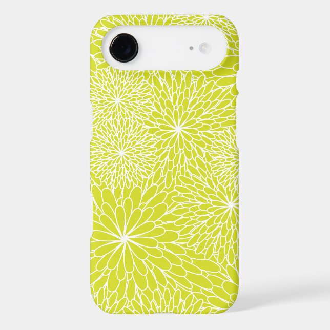 Chrysanthemum Lime Green iPhone Case (Back)
