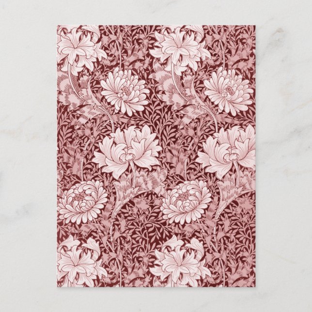 Chrysanthemum Maroon, William Morris Postcard (Front)
