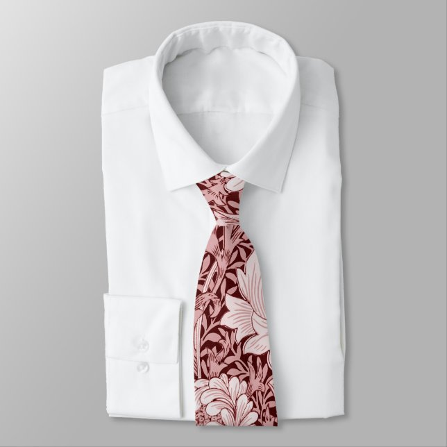 Chrysanthemum Maroon, William Morris Tie (Tied)