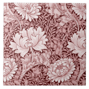 Chrysanthemum Maroon, William Morris Tile
