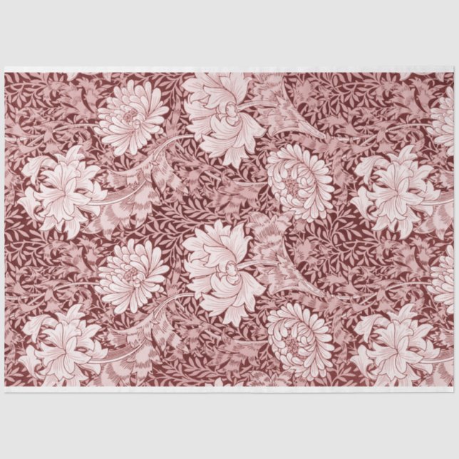 Chrysanthemum Maroon, William Morris Tissue Paper (Front)