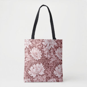 Chrysanthemum Maroon, William Morris Tote Bag
