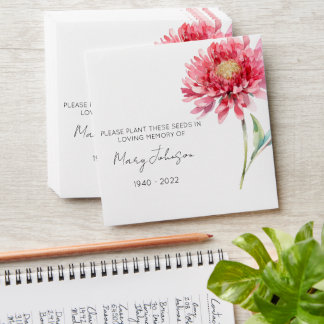 Chrysanthemum Memorial Funeral Seed Envelope