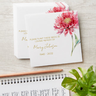 Chrysanthemum Memorial Funeral Seed Envelope