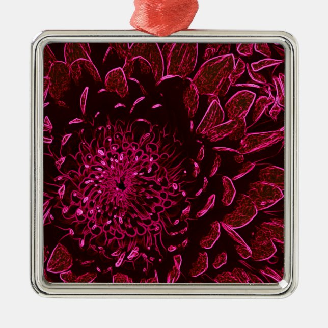 Chrysanthemum Metal Tree Decoration (Front)