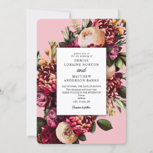 Chrysanthemum on Almond Blossom Invitation