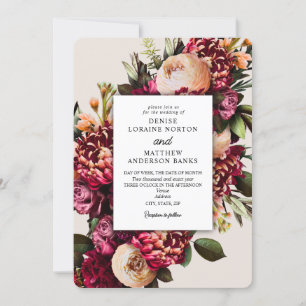 Chrysanthemum on Cameo Beige Invitation