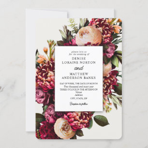 Chrysanthemum on Cameo Beige Invitation