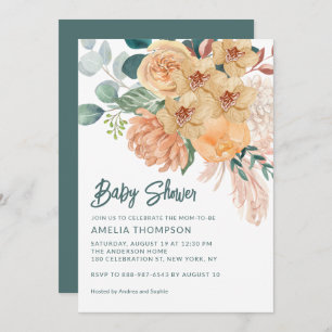 Chrysanthemum Pampas Grass Eucalyptus Orchids Invi Invitation