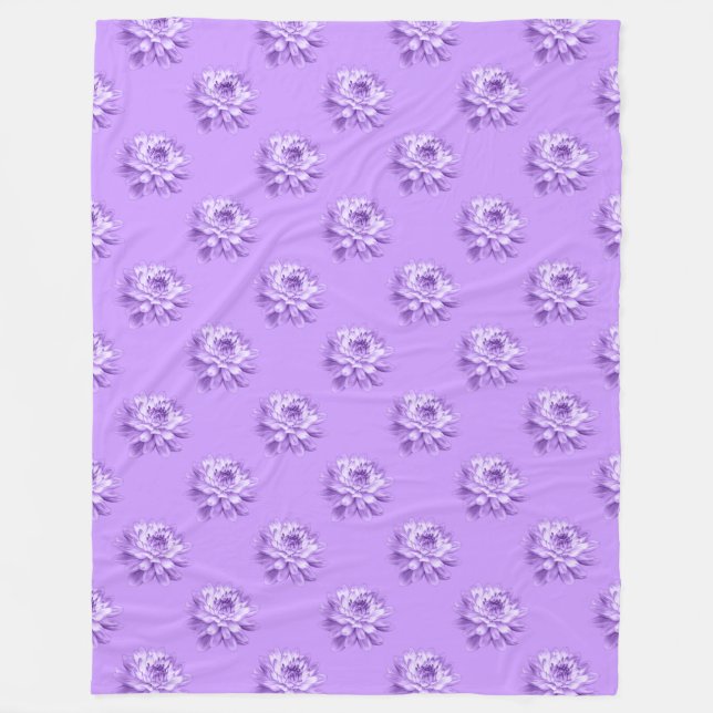 Chrysanthemum Pattern - Easter Purple Fleece Blanket (Front)