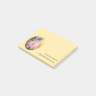 Chrysanthemum Pink and Cream Pastel Floral Post-it Notes
