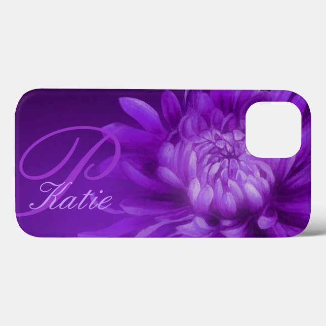 Chrysanthemum purple personalised case (Back (Horizontal))