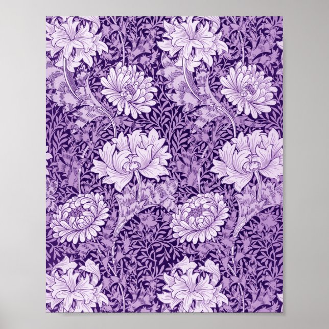 Chrysanthemum Purple, William Morris Poster (Front)