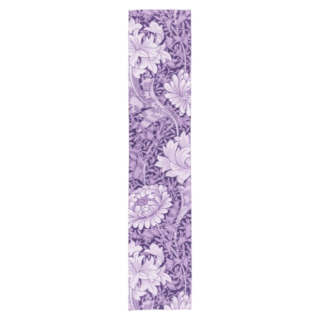 Chrysanthemum Purple, William Morris Short Table Runner (Front)