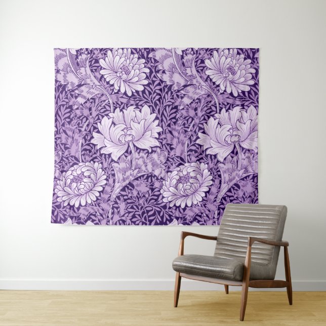 Chrysanthemum Purple, William Morris Tapestry (In Situ (Horizontal))