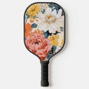 Chrysanthemum Retro Floral Flower Pickleball Paddle