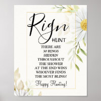 Chrysanthemum Ring Ring bridal shower game sign