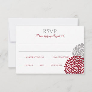 Chrysanthemum RSVP Postcard   Marsala & Grey