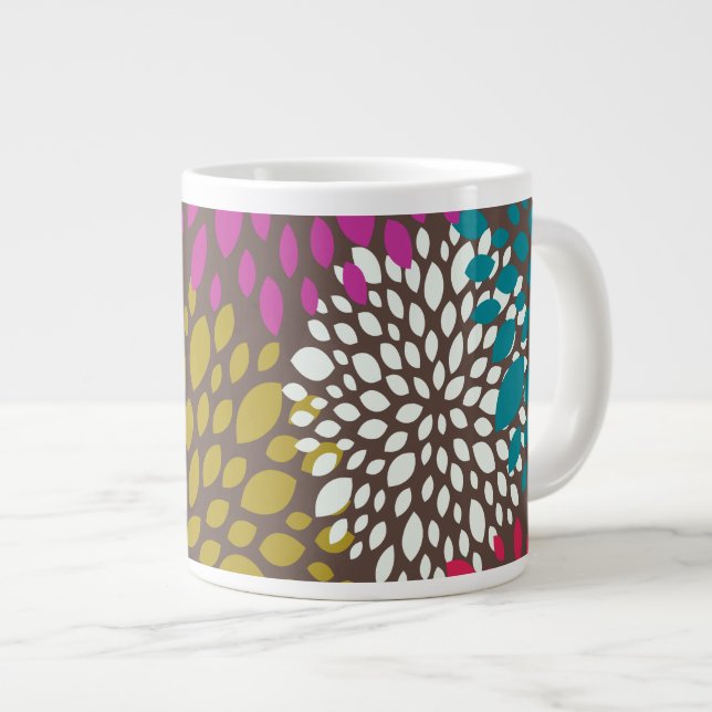 Chrysanthemum Splash Large Coffee Mug (Front Right)