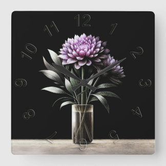 Chrysanthemum Square Wall Clock