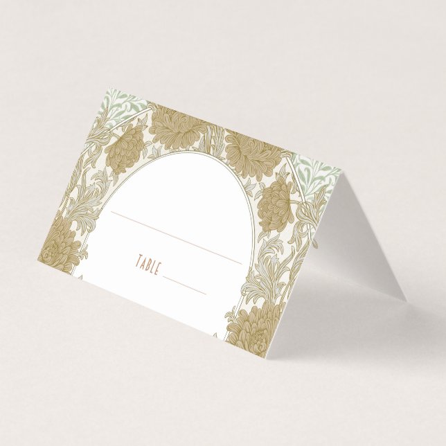 Chrysanthemum Table Name Cards Vintage Art Nouveau (Front)