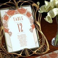 Chrysanthemum Table Numbers Vintage Art Nouveau