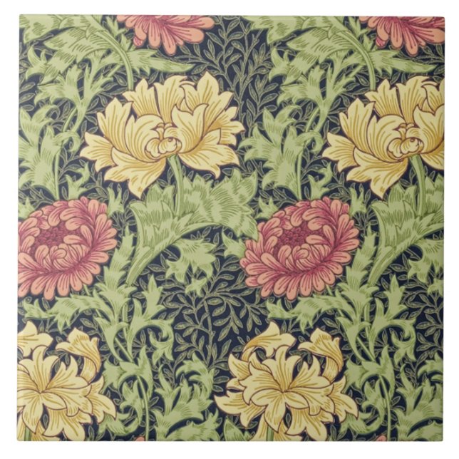 Chrysanthemum wallpaper 1877 William Morris Tile (Front)