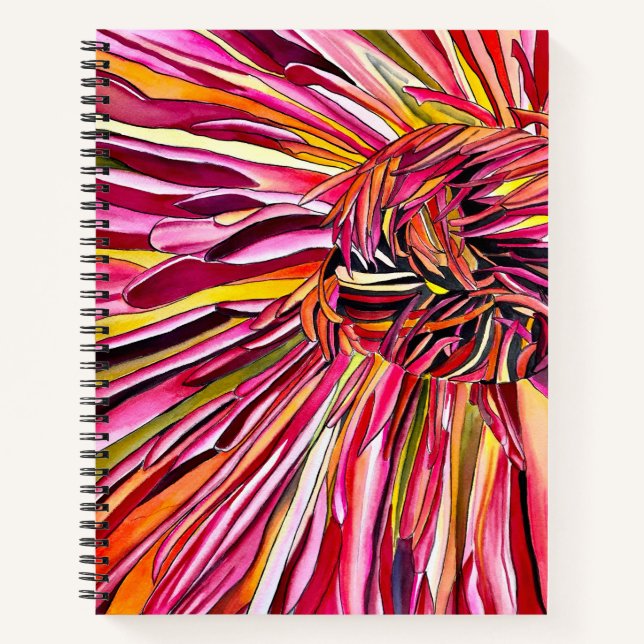 Chrysanthemum watercolor art flower notebook (Front)