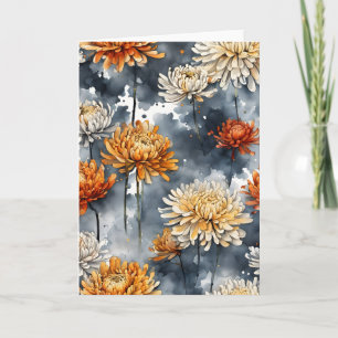 Chrysanthemum - Watercolor flowers Card