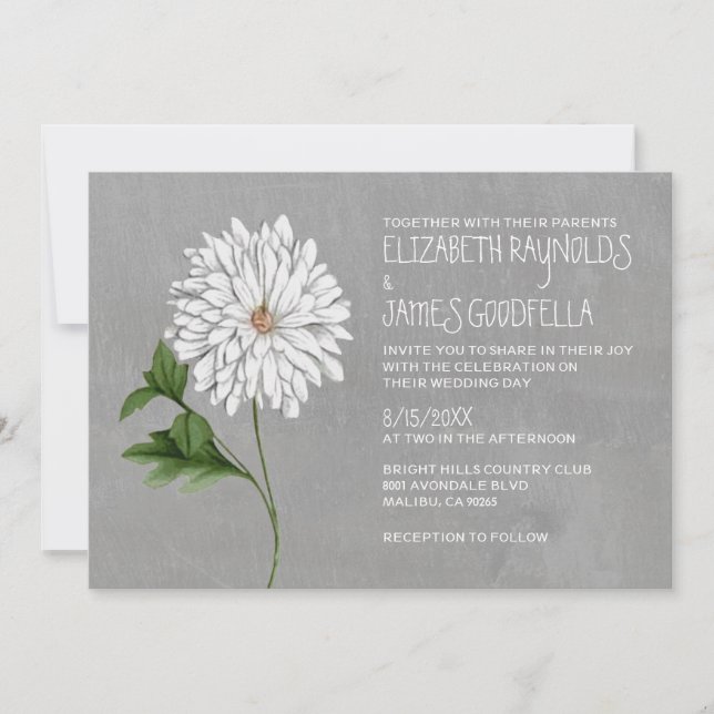 Chrysanthemum Wedding Invitations (Front)