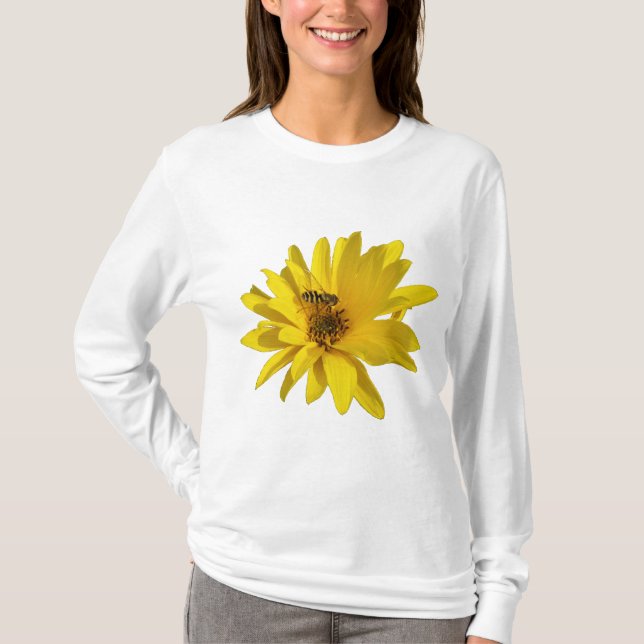 Chrysanthemum with Hover Fly T-Shirt (Front)