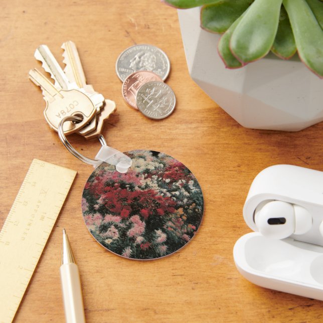 Chrysanthemums by Dennis Bunker Miller, Fine Art Key Ring (Desk)