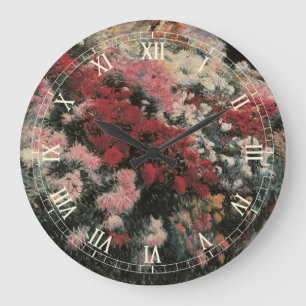 Chrysanthemums by Dennis Bunker Miller, Fine Art Large Clock