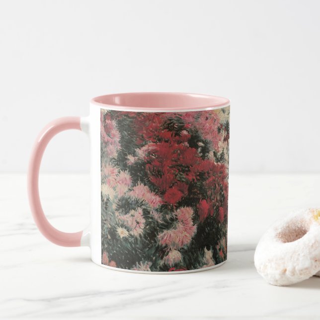 Chrysanthemums by Dennis Bunker Miller, Fine Art Mug (With Donut)