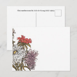 Chrysanthemums by Julie de Graag (1877-1924). Postcard