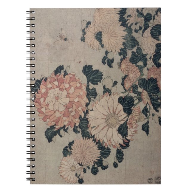 Chrysanthemums (colour woodblock) spiral notebook (Front)