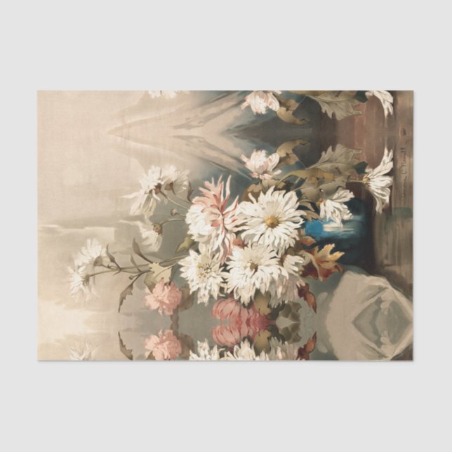 Chrysanthemums, Decoupage Tissue Paper (Front)