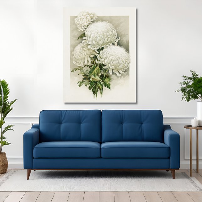 Chrysanthemums – Elegant Vintage Botanical Canvas Print (Creator Uploaded)
