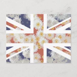 Chrysanthemums Flower Union Jack British(UK) Flag Postcard