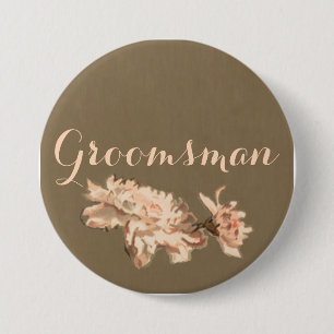 Chrysanthemums in a Bottle Groomsman Button