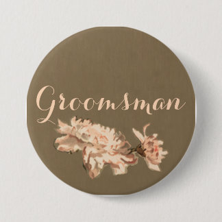 Chrysanthemums in a Bottle Groomsman Button